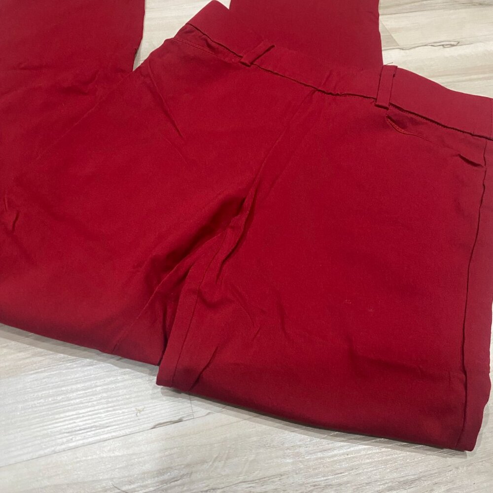 Maunces Red Slim Dress Pants XS Rayon Blend Career Workwear 0214 - Picture 8 of 8